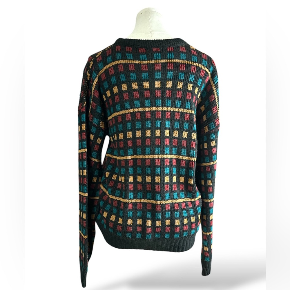 ⭐️Vintage Edison Knitwear Multicolor Patterned Men's Sweater small unisex (A96) - Picture 2 of 7